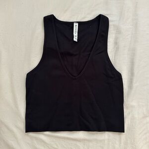 Black Athleta Aurora Seamless Crop Rib Tank